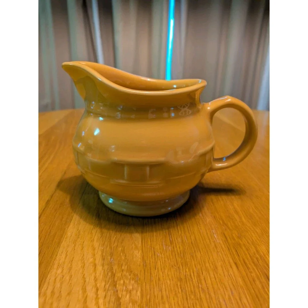 Longaberger Butternut Yellow Sauce Gravy Pitcher Woven Traditions